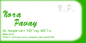 nora pavay business card